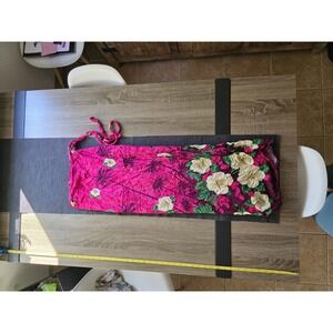 Pink Floral Rayon Sarong Wrap Skirt